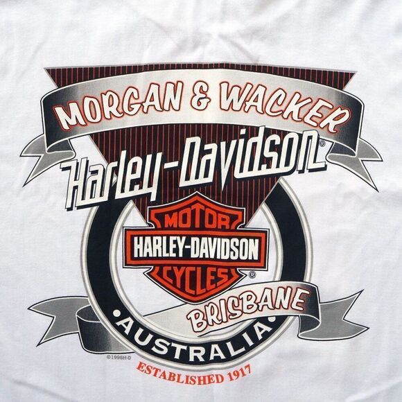 Harley-Davidson Vintage 1999 Morgan & Wacker Australia Short Sleeve Shirt Men's - Picture 7 of 9
